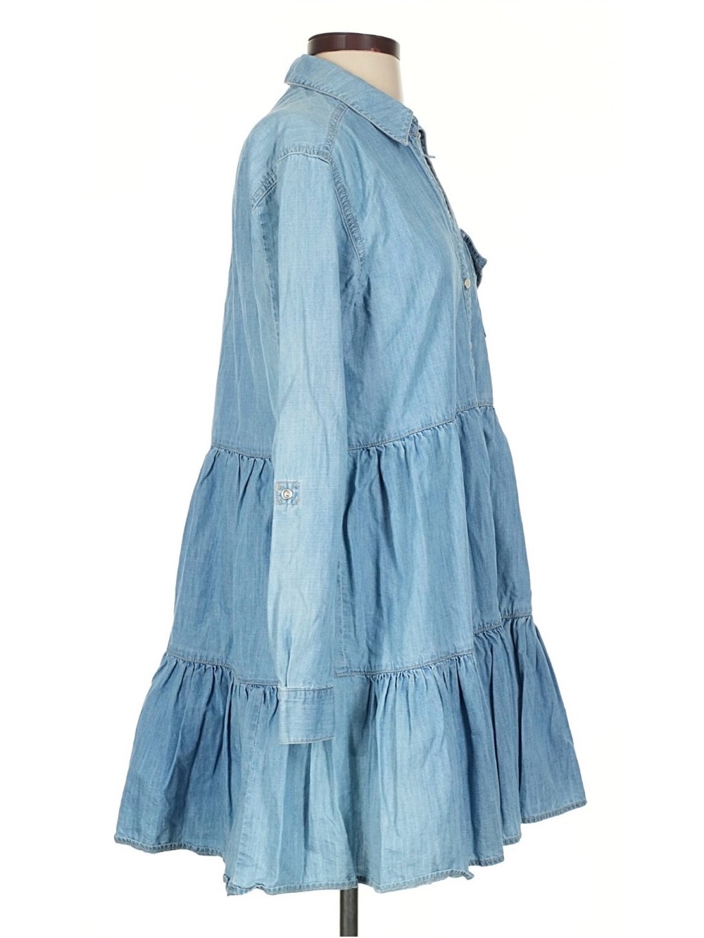 Veronica Beard “Atari” Denim Chambray Tiered Mini Dress - Sz 4 - Picture 9 of 12